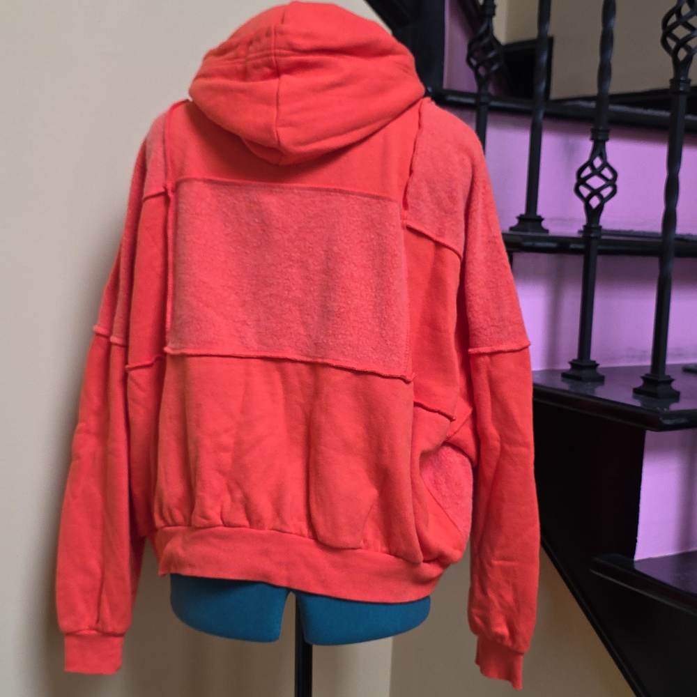 Aerie Orange Patchwork Hoodie - SZ M - Picture 4 of 6